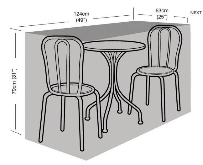 Garland Premium 2 Seater Small Bistro Cover - Black 4 Garland Premium 2 Seater Small Bistro Cover - Black - Image 2