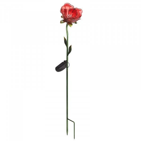 Smart Solar Red Rose Stake Light 3 Smart Solar Red Rose Stake Light