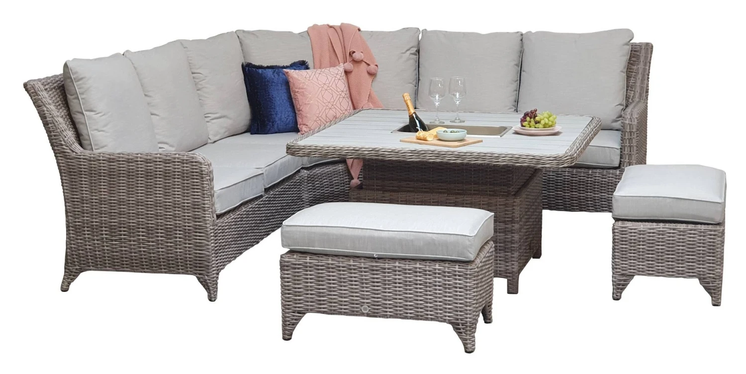 Haddington Garden Corner Set With Height Adjustable Table 3 Haddington Garden Corner Set With Height Adjustable Table