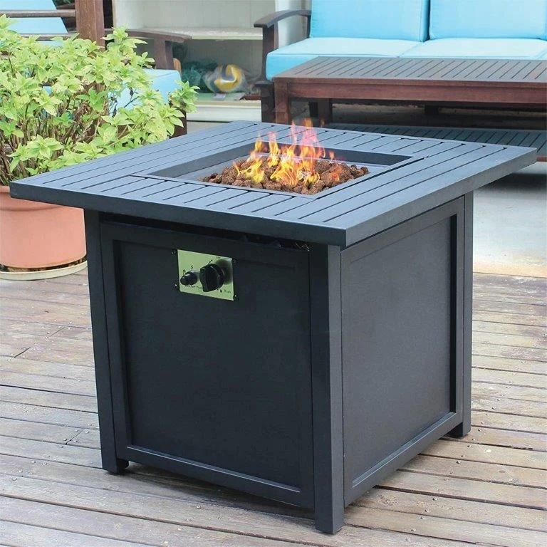 Woodlodge Penryn Black Gas Fire Pit Table 4 Woodlodge Penryn Black Gas Fire Pit Table - Image 2