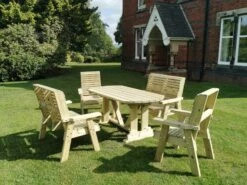 Churnet Valley Ergo 6 Seat Table Set - 2 X Chairs & 2 X Benches