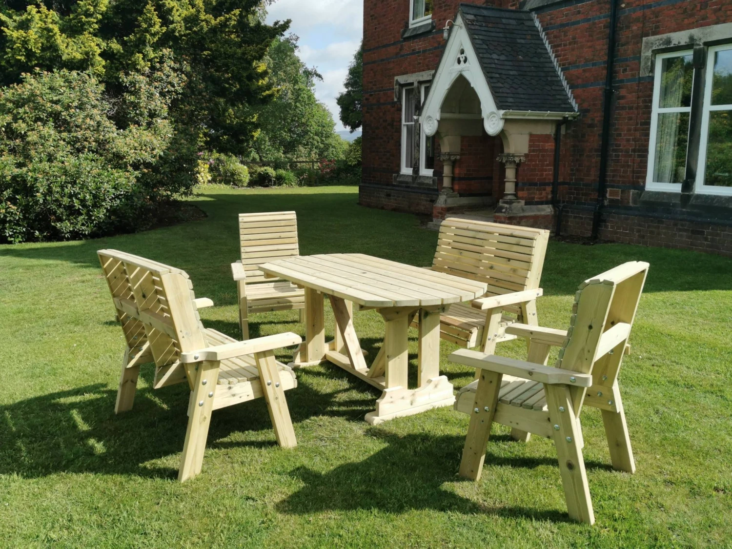 Churnet Valley Ergo 6 Seat Table Set - 2 X Chairs & 2 X Benches 2 Churnet Valley Ergo 6 Seat Table Set - 2 X Chairs & 2 X Benches