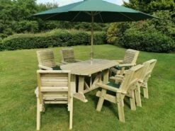 Churnet Valley Ergo 6 Seat Table Set - 6 X Chairs -Outdoor Furniture Shop 46799 2532