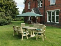 Churnet Valley Ergo 8 Seat Table Set - 2 X Chairs & 2 X 3-Seater Benches -Outdoor Furniture Shop 46800 2529