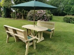 Churnet Valley Ergo 6 Seat Table Set - 3 X Benches -Outdoor Furniture Shop 46802 2519
