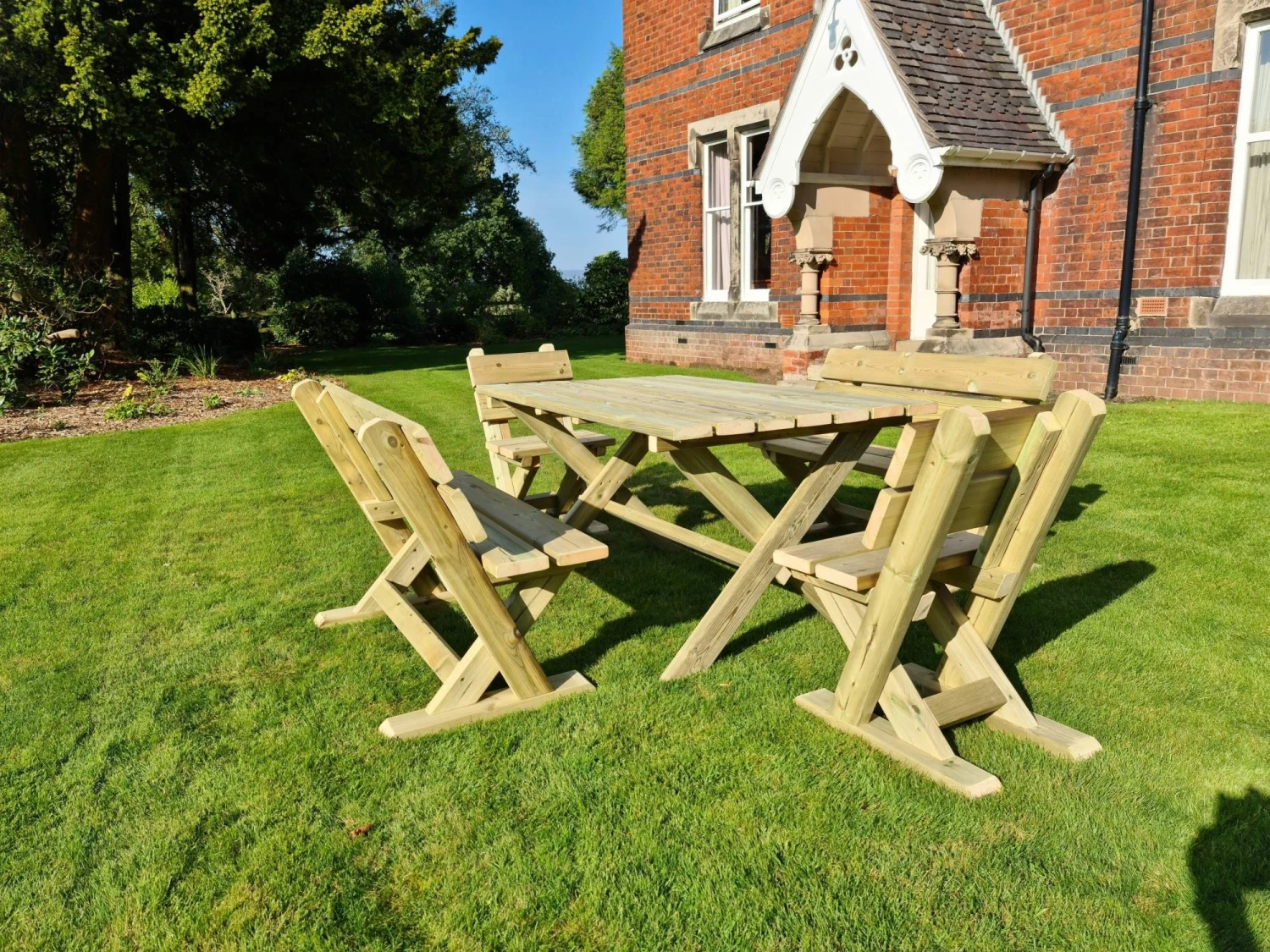 Churnet Valley Ashcombe Table Set 6 Seater 4 Churnet Valley Ashcombe Table Set 6 Seater - Image 2