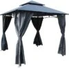 Royalcraft Cambridge Compact Gazebo 2.75m X 2.75m - Grey -Outdoor Furniture Shop 51827 28639